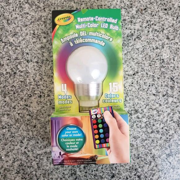 Crayola Remote Controlled Multi-Color LED Bulb. New. Open Box - Picture 1 of 6